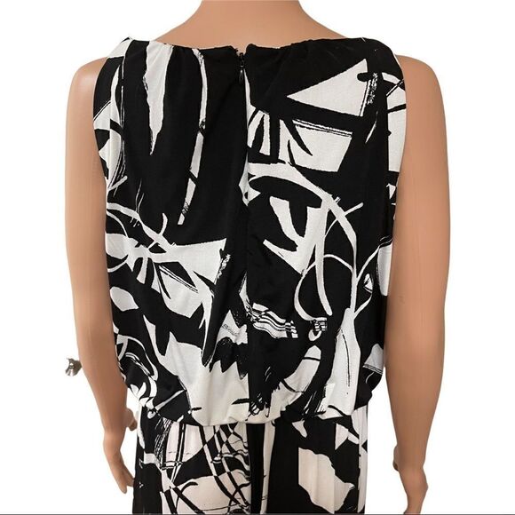 Style & Co B&W Printed Wide Leg Jumpsuit Sz M - Picture 7 of 15